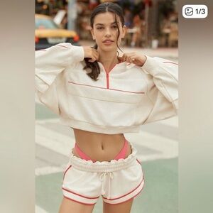 Women's Cream and Pink Shorts